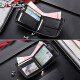 Jinlilai Wallet Men's Short 2025 New Genuine Leather Multi-Function Zipper Wallet Licencia de conducir Bolsas Fashion Business Men's Wallet Horizontal [Autorización oficial, una falsa penalización diez]