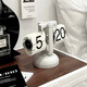 Retro European desktop mechanical automatic page-turning clock for home living room and office creative desktop clock ornaments page-turning clock - matte white, free battery