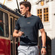 
Mr. Bu round neck short-sleeved wool T-shirt Spring and Autumn new letter logo for men's inner wear BT12188 Mineral gray 2XL (185)