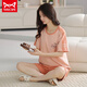 
Catman MIIOW pure cotton summer pajamas ladies pullover pajamas summer shorts shorts comfortable and casual home clothing set Z9856 L size [recommended 100-120 Jin [Jin equals 0.5 kg] wear]