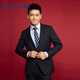 ROMON Suit Suit Men's Small Suit Jacket Professional Formal Fit Casual Groomsman Suit Black 4XL