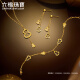 
Liufu Jewelry Light and Shadow Gold Foot Gold Gourd Tassels Crushed Ice AB Chain Gold Necklace Set Priced 022689NA 8.07 grams (including labor cost 1,049 yuan)