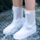 Bovonick waterproof rain cover shoes rainproof anti-slip wear-resistant rain boots adult high tube silicone thickened water shoes high tube white L size