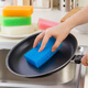 Imitation loofah dishwashing sponge, non-stick oil loofah dishwashing cloth, kitchen cleaning brush, color 12 pieces