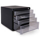 
Yuyangyang EWINVOS9794 four-layer desktop file cabinet with lock drawer information storage cabinet Office supplies Transparent plus black