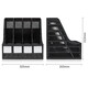 Deli verdickte Dateirahmen vergrößerte Dateispeicherboxdatei -Buchhandlung Einfacher vertikaler Buch Stand Desk Office Supplies Ordner Rack Korbdatei Tabelle Informationen Rack 9848 Vier Spaltendatei Frame (schwarz)
