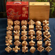 Liuxia Luban Lock 10-15 Jahre altes Set von Kongming-Lock-Buchen-Leichen- und Zapfenentwicklung intellektuelles Spielzeug pädagogischer Kinder und Studenten [High-End-Geschenk] Holzbox a