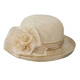 ROGOSKY CONTINADOR Sombrero de la marca Femenina de la marca Francesa y Summer Sol Gat Noble Gat Boat Flower Top de la flor Británica Big Big Mesh Flower Beige Cabeza de la cabeza 57 cm (con cuerda de mediación)