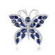 France Kou brooch women's sapphire butterfly light luxury temperament niche high-end corsage brooch accessories birthday gift for girlfriend Sapphire butterfly SF air freight, engraved greeting card