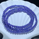 Miling Natural Tanzanite Bracelet Women's Heart of the Ocean Purple Sapphire Crystal Tanzanian Gemstone Three Circle Beads Bracelet Jewelry (A26) Approximately 4.1-4.7mm