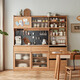 
Lin's home dining side cabinet Nordic log style wall cabinet wine cabinet tea cabinet chest of cabinet living room storage cabinet OU7T