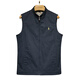 St. Mark Paul Vest Vest Spring y Autumn New Fashion Stand Collar Collar Horse Clip Etiqueta de caballos Borded Vest Borded Vest Chaqueta para hombres Blue oscuro 175/L