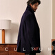 CULTUM [880g thick pure wool] winter classic double-breasted navy coat short wool trench coat men's coat Midnight blue L