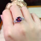 
Amethyst Ring Square 8mm Ring Purple Gem Ring Women's SN4859 Ring Platinum Living