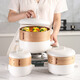 Fengshang Steamer Pot Ceramic Pot Steamer Integrated Multifunctional Pot Steamer Home Breakfast Steamed Egg Soup Double Layer 2L White + Steamer 2 Layers 20.5cm