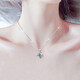 GIEVSZHE platinum platinum PT950 necklace for women 2025 new Chinese Valentine's Day birthday gift for girlfriend and wife, noble platinum model (set with Ocean Heart Topaz)