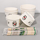 Disposable bowls and chopsticks, household thickened instant noodle paper bowls, commercial packed lunch boxes, disposable bowls and chopsticks lunch boxes, whole box batch, thickened 700 type paper bowls and chopsticks, 50 sets