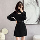 Xiao Yu (XIAOYU) 2025 Spring and Autumn New Women's Dress Small Bottoming Knitted Red Temperament Clothes Black One Size (Recommended 85-135Jin Jin is equal to 0.5 kg)