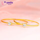 Weixiao Jewelry 18K gold ring for women, gold plain diamond ring, light luxury Valentine's Day gift for girlfriend and wife on her birthday on the 13th