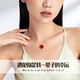 Wanhan four-leaf clover silver necklace for women 999 pure silver clavicle chain color gold pendant Chinese Valentine's Day birthday gift for girlfriend, red agate, eight warehouse delivery / same day delivery