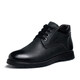 Shachi Herrenschuhe Herbst und Winter Neu warm warme Plüsch High-Top-Schnür-Bustner-Business-Cotton-Lederschuhe Schwarz Leder Martin Stiefel Schwarz 63886023z 38