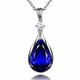 Erli's new sterling silver S925 Korean version 13 carat 5A grade tanzanite pendant sapphire necklace inlaid with diamond necklace for women sapphire pendant + cross chain set price