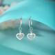 Yuan Shengfu's new boutique PT950 heart-shaped hollow platinum earrings, genuine simple and versatile platinum earrings, 2.21 grams