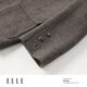 ELLE shopping mall same style 100% sheep wool dark brown suit jacket for women 2024 winter new niche top dark brown S