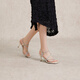 Qianbaidu [Serie Silent] Sandalias de moda con tacón de tacón para mujeres nuevas sandalias de moda de verano Silver/Beige 38