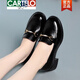
CARTELO Loafers Women's 2025 Spring New British Style Small Leather Shoes Comfortable Women's Single Shoes Soft Leather Soft Sole Middle-aged Mom Shoes 1098-3 Black 40
