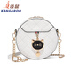 Kangaroo (KANGAROO) this year's popular small bag 2025 trendy summer fashion round women's bag chain bag versatile one-shoulder crossbody bag beige white