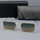 Metal frame square sunglasses men's sunglasses UV anti-small glasses legs simple and fashionable golden full frame European and American black gold frame black gray lens