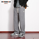 Dingfengbaoluo corduroy pants men's autumn casual pants American retro wide-leg loose large size HK9201 gray 3XL