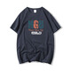Gzat Hong Kong Trendy Marke kurzärmeligte T-Shirt Herren Hong Kong Style Pure Cotton halbärmelte lose Sommer-T-Shirt-Basishemd-Hemd-Klamothirt-Kurkumakkleidung T-Shirt-687 s