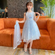 
Anneyol Snow White Skirt Frozen Girls Summer Dress Medium-Grand Children's Baby Spring and Autumn Puffy Gown Skirt A841 Blue 130