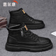 Yierkang Martin Boots Men British Style Invierno 2025 Nuevas botas de alta techo Trabajo de zapatos de algodón de algodón