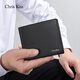 CHRIS KISS wallet men's genuine leather short chuck-layer cowhide wallet gift box high-end practical birthday gift for boyfriend and husband. First layer cowhide short black [counter gift box]