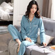 Modal Pyjamas für Frauen im Frühjahr und Herbst langärmelte Cardigan Revers Herbst und Winter Casual Large Size Core-Version für Outdoor Wear Home Clothing Set XT9902 L [100-120jin [Jin entspricht 0,5 kg]]