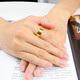 Cardi Gold Cardi Gold Gold Ring Men's and Women's Football Gold 999 Ring Glossy Ring Solid Style Living 4.49g Width about 3.2mm