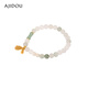 Jinzhu AJIDOU new Chinese style national style fashion jade beaded bracelet gourd pendant pearl bracelet for women light green 5cm
