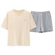 Jiaocai Meng mit Brustpads-Pyjamas für Frauen 100% reines Baumwoll-Kurzarm-Shorts Thin Jugend mittleren Alters großer Home-Kleidungsstück M1349 2xl (Empfohlen 130-150jin [Jin entspricht 0,5 kg]))