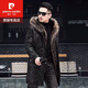 皮尔卡丹（pierre cardin）派克服男款真皮中长款皮毛一体水貂毛内胆皮草大衣冬款貂皮外套厚 图片色 L