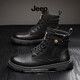 Jeep men's shoes for winter 2024 new Martin boots soft sole wear-resistant combat boots trendy casual high top boots fashion boots black 41