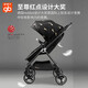 Good kids (GB) stroller carbon fiber light folding newborn high landscape baby trolley 0-3 years old for GB826/A1000 [Sitting + sleeping basket split] GB826 Black Swan