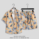 MOLOON swimsuit men's beach flower shirt suit loose large size Hawaii seaside vacation casual couple shirt suit 3682 suit XL (recommended weight 125-145Jin Jin equals 0.5 kg)
