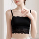 Jingxiaoer tube top anti-exposure inner lace wrapped chest white beautiful back suspender bra for women summer thin bottoming vest short style fairy and sultry - black + white high quality
