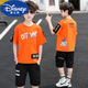 Disney Boys Camiseta de manga corta 2024 Summer New Children's Big Children's Tops Clothing Children Boys Algodón de algodón puro Hermano Moda de verano Winniela-Bx679t-White 120 cm