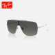 
RayBan Ferrari co-branded square sunglasses men and women high-end sunglasses 0RB3697M gift [Gradial] F1048G silver frame gradient gray lens 35