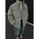 Nying Matte Pu Cotton Jacket Herren neuer Winter American Modemarke Muschi verdickte warme Baumwolljacke mit losen Kragen dunkelgrauem XL (130-150jin [Jin entspricht 0,5 kg])