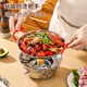 Baichang 316 stainless steel solid alcohol stove dry pot pot outdoor small hot pot special pot stove set single windproof stove-round 20cm